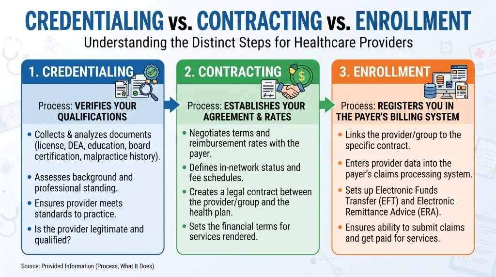 Credentialing versus contracting