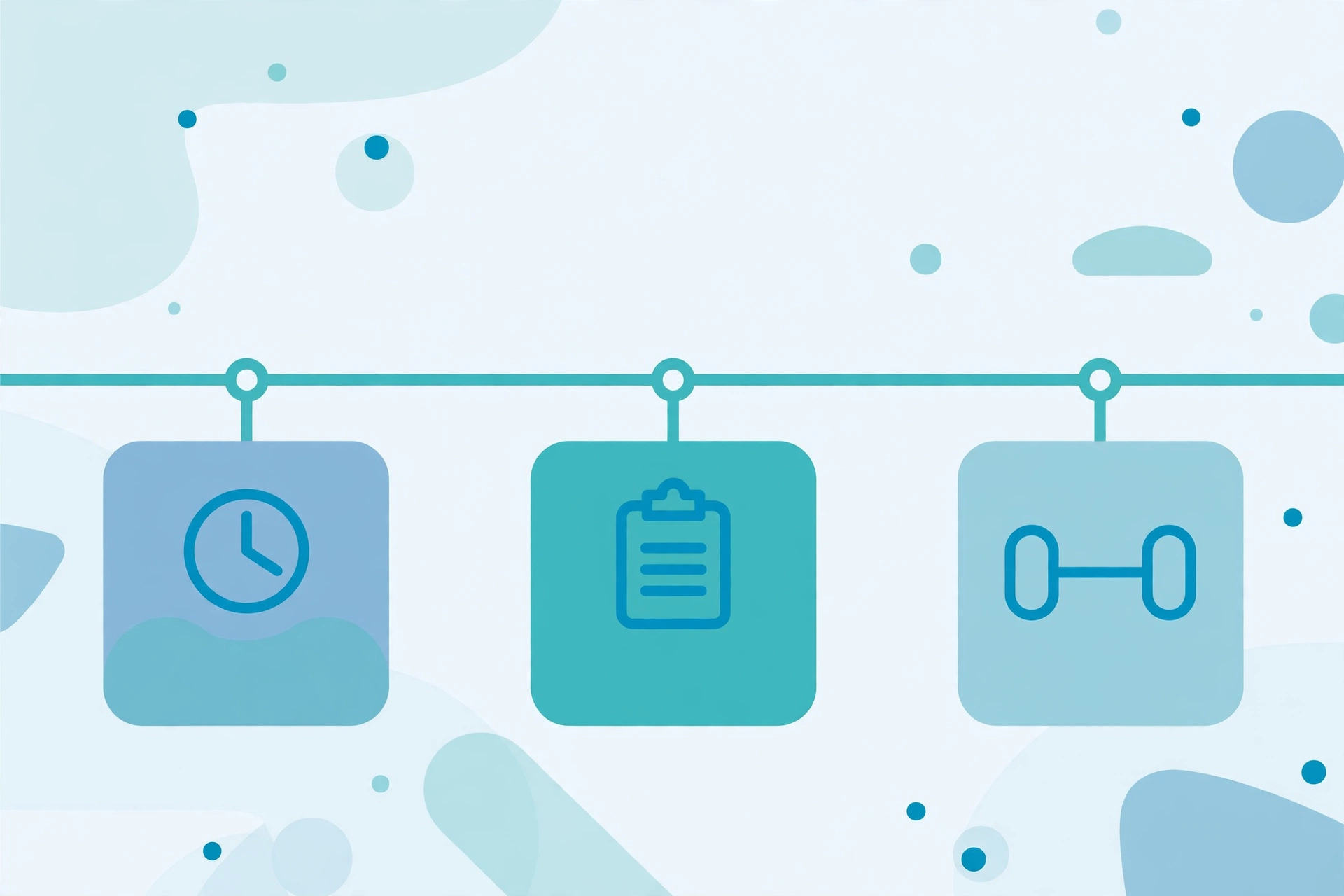 Timeline diagram with clock, clipboard, and exercise icons — therapy session minutes illustration